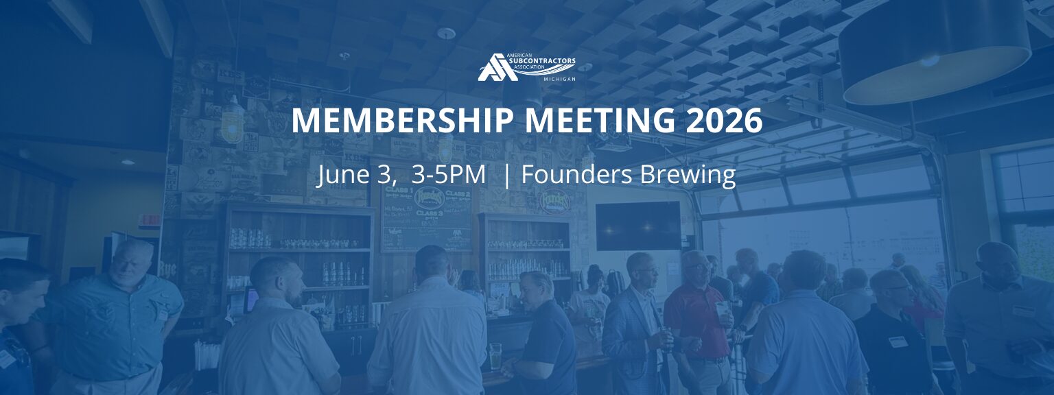 Banner for the 2026 ASAM Membership Meeting happening at Founders Brewing on June 3, 2026 from 3-5PM.